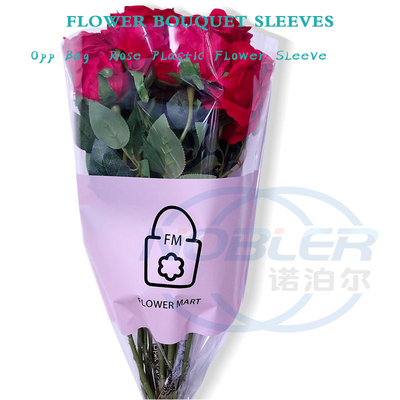 Duidelijke aangepaste bedrukking Opp bloemboeket mouwen enkele roos diy geschenkverpakking