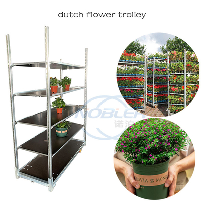 Deense Trolley 2 directionele rubberen wielen Push en Pull Type bloementrolley opvouwbaar