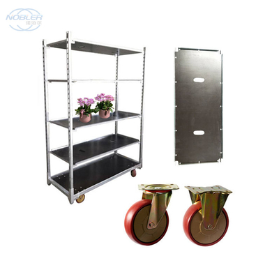 Deense Trolley 2 directionele rubberen wielen Push en Pull Type bloementrolley opvouwbaar