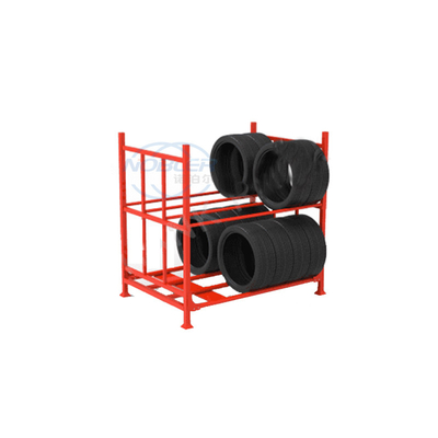 Heavy-duty stapelbare afneembare metalen bandenopslagsysteem voor vorkheftrucks