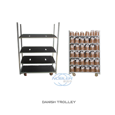 Tuinbloemenwagen gegalvaniseerd CC bloemen en planten trolleys PP / PA wiel