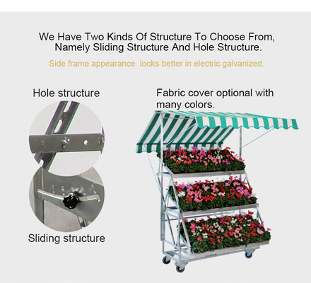 Display Type Tegenlaag Deense bloemen trolley Roestpreventie Assemblage handig