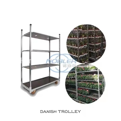 Zware galvaniseerde tuinbouw Deense trolleys Kassen Rollende kwekerij Transportopslag
