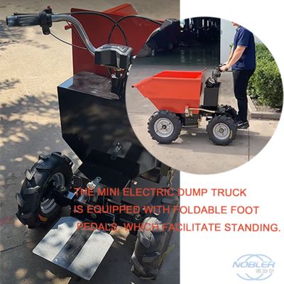 4 banden elektrische mini dumper soepel en stil werken