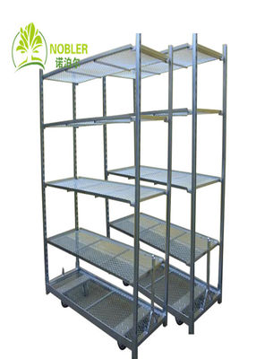 Loading Capacity 40KG shelf Danish Flower Trolley featuring Dark Brown Laminate Color and Natural Wood Finish built for floral transport